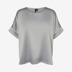 Nouveau respirant Polyester femme t-shirts de haute qualité couleur unie O cou lâche manches amples femmes t-shirts - Product Image 3