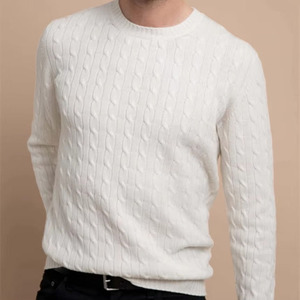 Pull en cachemire 100% anti-rétrécissement respirant sur mesure de haute qualité couleur légère pour homme - Product Image 3