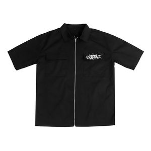 Casual breathable <b>zip</b> up t <b>shirt</b> for men slim fit short sleeve gym workout summer activewear sporty training fashion top - Product Image 1