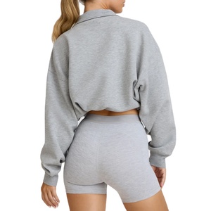 Sudaderas con capucha de mujer con estilo del proveedor del fabricante, Jersey cómodo, técnica de lavado ácido, Color sólido personalizado para Otoño Invierno - Product Image 4