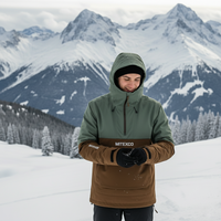 Veste Anorak de Ski et de Snowboard Imperméable pour Hommes MITEXCO, Capuche, Pull à Deux Tons, Vêtement de Sport d'Hiver pour l'Extérieur avec Multiples Poches