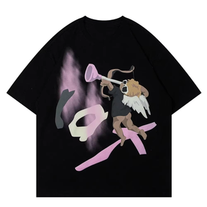 Camisetas gráficas de gran tamaño con estampado de abullonado para hombre de alta calidad, ropa de calle, Camiseta holgada de algodón Premium con gran oferta - Product Image 1