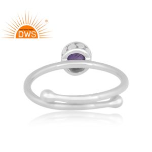 Latest Custom Design Fine Sterling Silver Natural Tanzanite Gemstone <b>Adjustable</b> <b>Ring</b> Jewelry For Women Gift For Her - Product Image 4