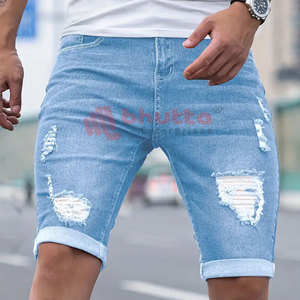Pantalones cortos de mezclilla para hombre con logotipo personalizado al por mayor, servicio OEM, pantalones cortos de mezclilla con etiqueta privada recién llegados para hombre - Product Image 2