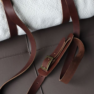 Rouleau de couverture en cuir, sangle de transport, ceinture pour tapis, support de couverture, sangle de transport en cuir robuste de qualité supérieure avec boucle - Product Image 1
