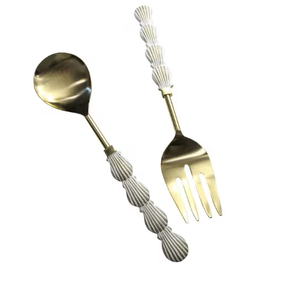 Cuillère à café moderne au fini or Poignée décorative Couverts en métal Couteau à beurre Cuillère Couverts en métal - Product Image 1