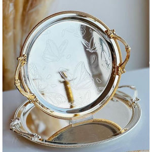 Centre de table vintage Plateau de service en métal Plateau de décoration de table au design fantastique des fabricants et fournisseurs - Product Image 3