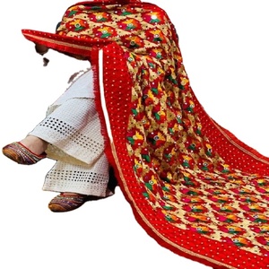 Phulkari Dupatta-Lote de pinturas de larga duración, imágenes grandes, venta al por mayor, varios colores - Product Image 1