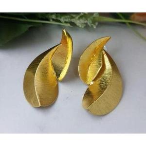 Pendientes de Latón Hechos a Mano, Modernos, Chapados en Oro y Rodio, Estilos de Botón y Aro para Fiestas y Bodas - Product Image 3