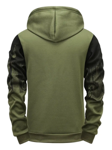 เสื้อสเวตเตอร์สวมหัวมีฮู้ดลายพรางสำหรับผู้ชาย, เสื้อสวมหัวผ้าฟลีซผสมโพลีเอสเตอร์/ ผ้าฝ้ายระบายอากาศได้ดีกันน้ำสำหรับฤดูหนาว - Product Image 4