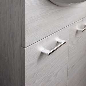 Mueble de Baño Ravenna de 65 cm con Lavabo de Cerámica y Patas Cromadas, Elegante Conjunto en Roble Blanco - Product Image 4