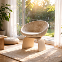 Chaise contemporaine en contreplaqué paramétrique texturé, chaise de salle à manger en bois courbé sur mesure pour designer d'intérieur FF&E