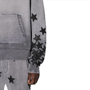 Sudadera con capucha completa de tela polar de algodón personalizada 2024, sudadera con logotipo serigrafiado para hombre, Sudadera con capucha estampada de gran tamaño para hombre - Product Image 5