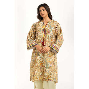 Ensemble Coordonné Bohème Imprimé Cross Slub IPST-55017 XS/XS – Hauts à Manches Trois-Quarts et Shorts pour Tenues Printemps/Été - Product Image 1