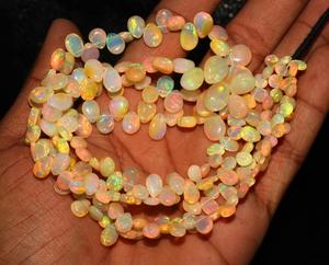 Pierre précieuse d'opale de Welo d'Éthiopie naturelle, forme poire et goutte, perles pour la fabrication de colliers - Product Image 3