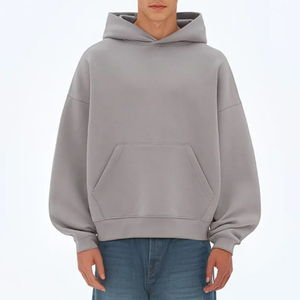 Sudadera con capucha recortada de algodón 100% para hombre de alta calidad, ajuste cuadrado grueso y de gran tamaño bordado, diseño Unisex con capucha, talla XL - Product Image 4