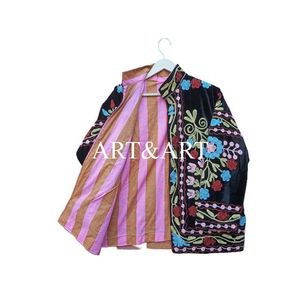 Chaqueta Acolchada Suzani de Invierno Más Popular para Mujer, Ecológica, Transpirable, 100% Algodón, Bordado Floral Suzani, Regalo Perfecto - Product Image 4