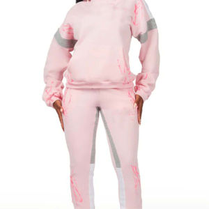 Venta al por mayor de ropa de mujer de invierno con capucha conjunto de Material de algodón de alta calidad Crop Top mujeres chándales pantalones de chándal conjuntos de 2 piezas - Product Image 6