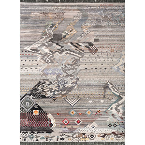 Alfombra Grande de Lana y Seda de Bambú Anudada a Mano Freedom Manchaha Ivory, 10 mm, Geométrica, para el Hogar, Pasillo, Modelo Rectangular-Les-1962 - Product Image 1