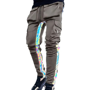 Pantalon de survêtement 100% coton pour hommes, pantalon décontracté et bien ajusté, jambe évasée, poches zippées, poids lourd, vente en gros personnalisé - Product Image 3