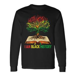 Maglietta a maniche lunghe per il Black History Month - Abbigliamento promozionale 'I Am Black History' - Product Image 1