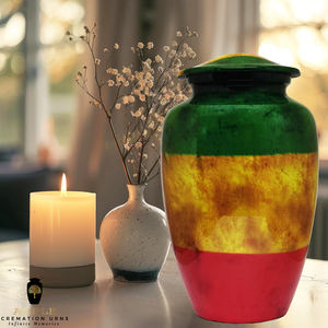 โกศบรรจุอัฐิอลูมิเนียมพรีเมียม สีสันสวยงาม ทำด้วยมือ สำหรับบุคคลที่รัก ขนาด 10 นิ้ว - Product Image 4