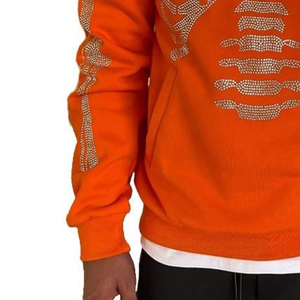 Sweats à capuche strass à la mode pour hommes prix usine couleurs personnalisables conception de sweat à capuche à fermeture éclair confortable et respirant - Product Image 3
