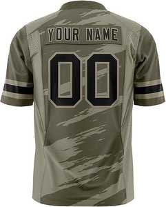 Maillot de football personnalisé style camouflage pour hommes, sublimé, col en V, manches courtes, respirant, en maille, uniforme d'équipe, option logo, nom et numéro - Product Image 2