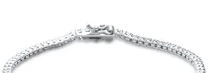 Bracelet tennis en argent sterling 925 avec diamants en moissanite et émeraude - Fermoir sécurisé 7,25 pouces - Product Image 3
