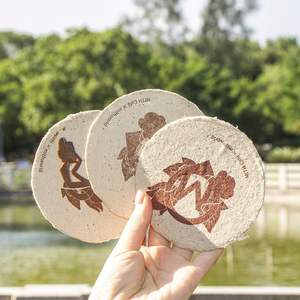Sous-verres en papier plantables personnalisés Sous-verres recyclés faits à la main de forme circulaire durable avec tapis et tampons imprimés personnalisés - Product Image 3
