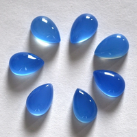 Calcedoine bleue naturelle, forme ovale, cabochon lisse, fabrication de bijoux, pierres précieuses de qualité supérieure, pierre de naissance, taille 3x5mm-20x30mm