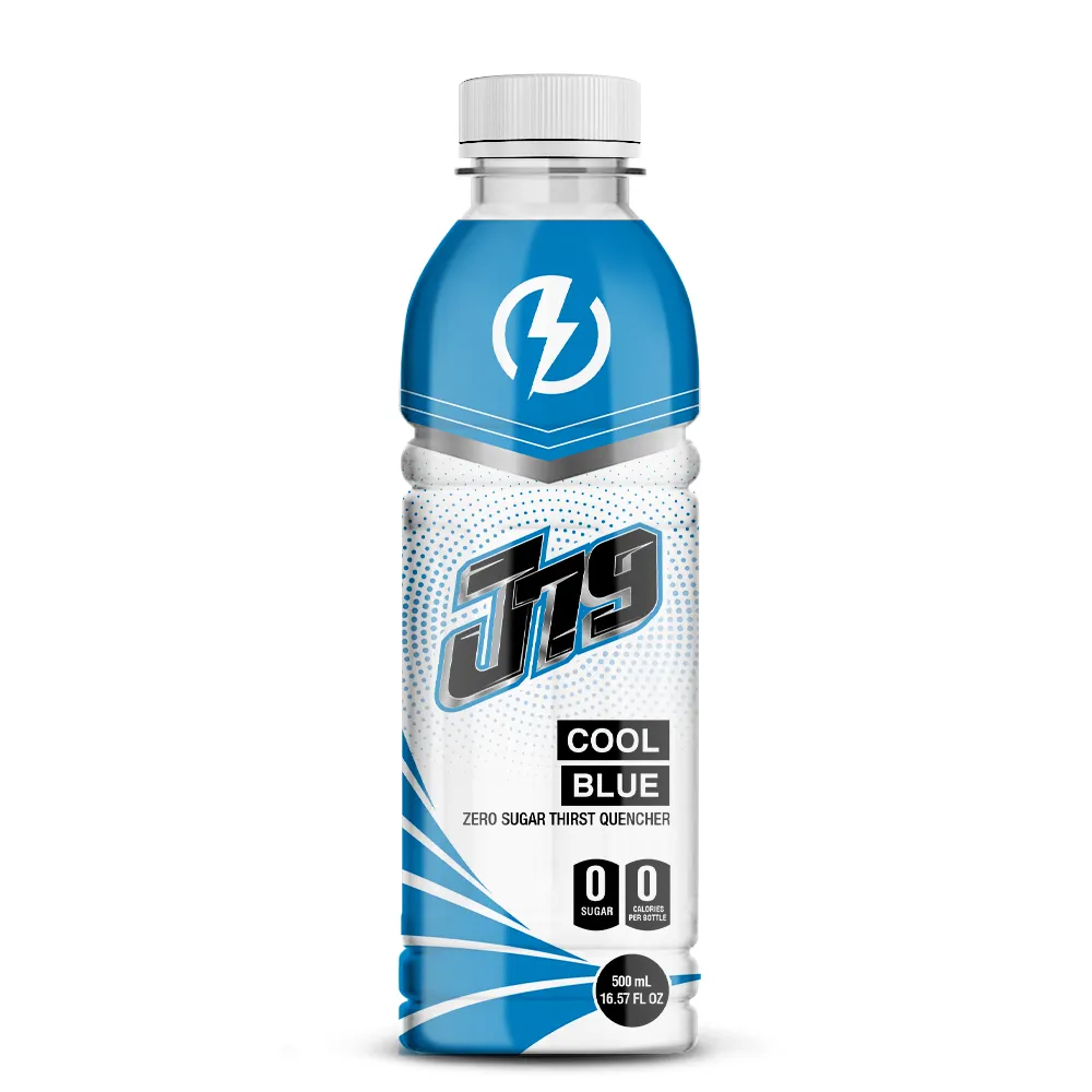 16.57 fl oz J79 Zero sugar thirst quencher Cool blue flavor Energy drinks sport drink manufacturer Private Label OEM ODM