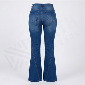 Ensemble en jean pour femme, haut halter vintage extensible, jean évasé, tenues d'été, pantalon habillé deux pièces, couleur personnalisée, respirant, costume - Product Image 2