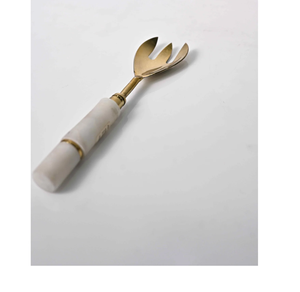 Nouveauté Cuillère en laiton doré et manche en marbre design populaire Cuillère en marbre et laiton noir à prix abordable - Product Image 4