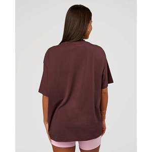 Camiseta Corta Ajustada para Mujer - Transpirable, Lisa, Oversize en Color Cacao en Polvo - Blanco - Product Image 3