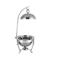 Kedatangan Terbaru Panci Chafing Dish Modern dari Baja Anti Karat Ramah Lingkungan untuk Menghangatkan Makanan, Panci Casserole dengan Finishing Perak Hammer untuk Pesta Buffet