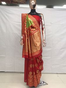 Hint yeni moda tasarımcısı yumuşak Banarasi ipek dokuma ağır Pallu ve aynı dokuma sınır bluz <span class=keywords><strong>Saree</strong></span> kadınlar için - Product Image 6