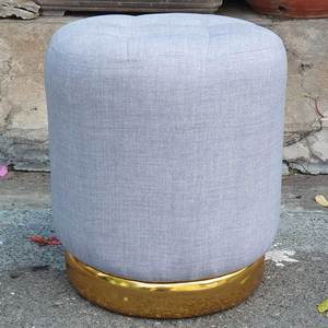 Contemporary 32x32x40cm GDSF006 Fabric-Covered Tufted Ottoman <b>Stool</b> Removable Metal Footstool for <b>Bedroom</b> Perfect As Bench - Product Image 6