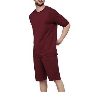 Mehrone-T-shirt personnalisé OEM de couleur assortie avec cordon de serrage à la taille, ensemble de vêtements pour hommes, ensemble de grande taille en coton de style High Street - Product Image 2