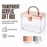 Boîte d'emballage cadeau de cuisson de bonbons de mariage en acrylique transparent boîte-cadeau de bonbons de cosmétiques de Noël nouvel an avec poignée