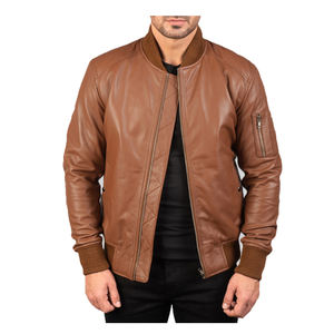 Veste en cuir pour hommes en gros 100% cuir véritable Veste pour hommes Nouvelle veste en cuir véritable décontractée et élégante pour motards - Product Image 6