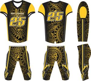 Ensemble de maillots de football américain personnalisés par sublimation, manches courtes, 100% polyester, conception et personnalisation gratuites, impression numérique - Product Image 4