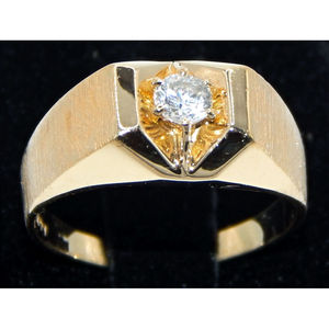 14k anello oro e diamanti. 27 ct centro taglio brillante - Product Image 1
