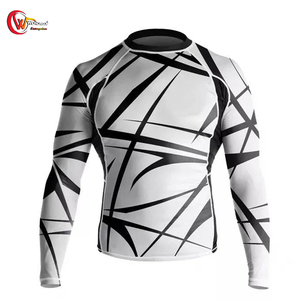 เสื้อรัดกล้ามเนื้อ MMA แบบสั่งทำสำหรับผู้ใหญ่ ลายพิมพ์ด้านหน้า ดีไซน์ OEM โลโก้ตามสั่ง ระบายอากาศได้ดี ผลิตจากผ้าสแปนเด็กซ์/โพลีเอสเตอร์ ราคาประหยัด รุ่นใหม่ล่าสุด - Product Image 1