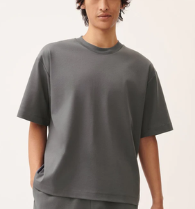 เสื้อยืดผ้าฝ้ายสะพายไหล่ขนาดใหญ่กว่าปกติสำหรับผู้ชายมีหลายสีขนาดใหญ่พิเศษ240 GSM 100% โลโก้ได้ตามต้องการ - Product Image 1