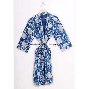 Veste kimono en tissu kantha fait main pour femmes, broderie à la main suzani, coton biologique, tissu tricoté rayé, longue, automne - Product Image 5