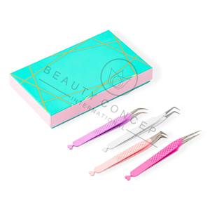 Pinzas de Acero Inoxidable Premium para Extensión de Pestañas, Logotipo Personalizado, Profesionales, Completamente Antiestáticas, Duraderas, con Ángulos de 45, 75 y 90 Grados - Product Image 2