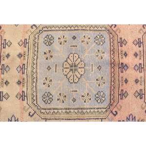 4x11.7 ft Vintage <b>Runner</b> Rug, Blue <b>Red</b> Turkish Floral Wool Rug - Product Image 4