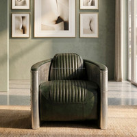 Fauteuil en cuir écologique de qualité supérieure, design ergonomique industriel, construction durable, look élégant, style traditionnel pour l'extérieur