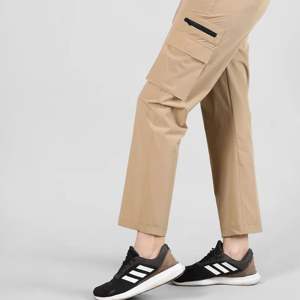 Pantalon cargo athlétique taille haute à la mode pour femmes toile confortable pour vêtements décontractés et activités d'aventure lavage foncé - Product Image 3